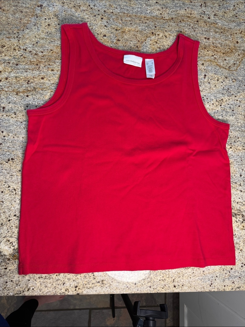 Liz Claiborne Bright Red Scoop Neck Tank